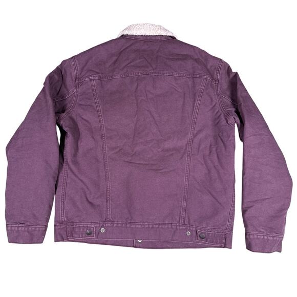 Levi's Denim Trucker Jacket Faux Shearling Mens M Huckleberry Button Down Pocket - Picture 4 of 9